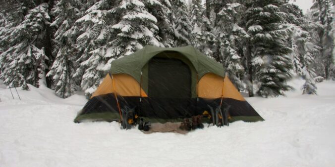 tent on snow field